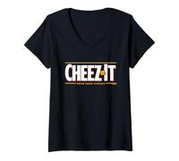 Donna Kellogg's Cheez It Baked Snack Crackers Testo Logo Maglietta con Collo a V