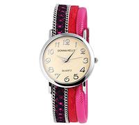 Donna Kelly Orologio da donna al quarzo analogico orologio da polso argento e metallo di circa 34 mm x 7 mm testo ilarm Band Pink 20 cm X 20 mm e quadrante in beige 191623800001