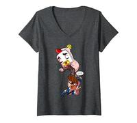 Donna Kendal La Prima Avventura Tee Funny Playing Game Maglietta con Collo a V, Grigio Scuro, XXL