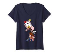 Donna Kendal La Prima Avventura Tee Funny Playing Game Maglietta con Collo a V, Navy, S