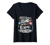 Donna Kendall Personalized Cute Flower Girls Kendall Name Maglietta con Collo a V