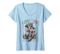 Donna Kevin Smith Jay & Silent Bob Xmas Holy Smokes Biker Babbo Natale Maglietta con Collo a V