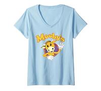 Donna Kevin Smith View Askewniverse Mooby Logo Golden Edit Vitello Maglietta con Collo a V