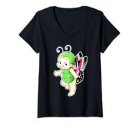 Donna Kewpie Baby Butterfly Maglietta con Collo a V