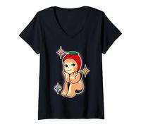 Donna Kewpie Baby Cute Fruit Maglietta con Collo a V