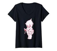 Donna Kewpie Baby Horror Halloween Spooky Spaventoso Maglietta con Collo a V