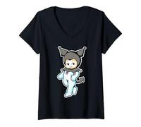 Donna Kewpie Baby Jester Clown Devil Maglietta con Collo a V