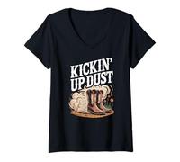 Donna Kickin' Up Dust Line - Stivali da Ballo Country Maglietta con Collo a V