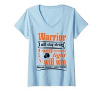 Donna Kidney Cancer Warrior I Will Stay Strong I Will Fight I Will Maglietta con Collo a V