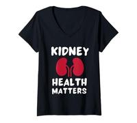 Donna Kidney Health Matters Maglietta con Collo a V