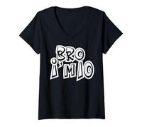 Donna Kids Bro I'm Ten Years Decimo Compleanno Ragazzo Retro Graffiti Maglietta con Collo a V