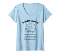 Donna Kids Complaining in Another Country - Funny Travel Quote Maglietta con Collo a V