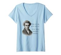 Donna Kierkegaard Citazione Do it or Not Filosofo Meme Maglietta con Collo a V