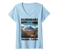 Donna Kilimanjaro Climb Tanzania Hike Summit 5895 m Maglietta con Collo a V