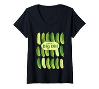 Donna Kind of a Big Dill Pickle Lover Dad Gag Maglietta con Collo a V