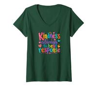 Donna Kindness Is Always The Best Response Cute Colorful Kindness Maglietta con Collo a V
