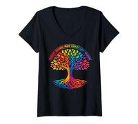Donna Kindness Peace Equality Love Inclusion Hope Diversity Maglietta con Collo a V