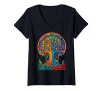 Donna Kindness Peace Equality Love Inclusion Hope Diversity Maglietta con Collo a V