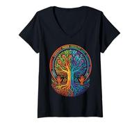 Donna Kindness Peace Equality Love Inclusion Hope Diversity Maglietta con Collo a V