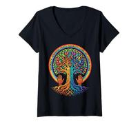 Donna Kindness Peace Equality Love Inclusion Hope Diversity Maglietta con Collo a V