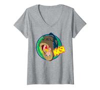 Donna King Kong Skull Island Mitsume Gorilla Pose Classico Anime Maglietta con Collo a V