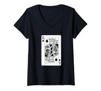 Donna King of Diamonds - Carte da Gioco King of Diamonds Maglietta con Collo a V
