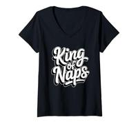 Donna King of Naps Maglietta con Collo a V