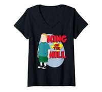Donna King of the Hill Bobby Hill Show Logo Cartoon Maglietta con Collo a V