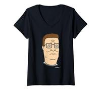 Donna King of The Hill Hank Hill Oversized Portrait Retro Cartoon Maglietta con Collo a V