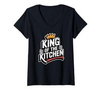 Donna King of The Kitchen Maglietta con Collo a V