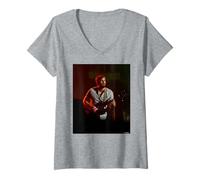 Donna Kings of Leon Frontman Caleb Followill Live di Andy Willsher Maglietta con Collo a V