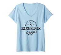 Donna Kingston Reggae Rhythm Street Style Maglietta con Collo a V