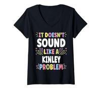 Donna Kinley Personalized Women's Gift Custom Kinley Maglietta con Collo a V