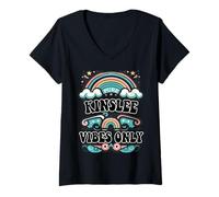 Donna Kinslee Vibes Only Cute Retro Girls Kinslee Name Maglietta con Collo a V
