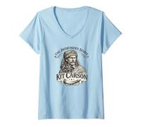 Donna Kit Carson Pathfinder Scout Western Frontier Maglietta con Collo a V