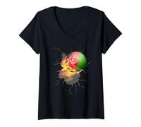 Donna Kit da cricket dell'Afghanistan 2019, regalo per i tifosi della nazionale afgana Maglietta con Collo a V
