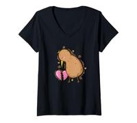 Donna Kiwi Bird è Un Kiwi malato d'Amore Maglietta con Collo a V