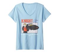 Donna Knight Rider Kitt Knight Industries 1982 Maglietta con Collo a V