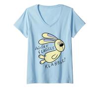 Donna Knuffle Bunny Aggle Flaggle Klabble Maglietta con Collo a V