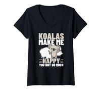 Donna Koala Make Me Happy You Not So Much Funny Koala Maglietta con Collo a V
