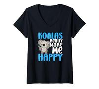 Donna Koala Make Me Happy You Not So Much Funny Koala Maglietta con Collo a V