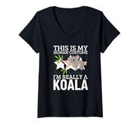 Donna Koala This Is My Human Costume I'm Really A Koala Maglietta con Collo a V