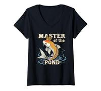 Donna Koi Fish Keeper Koi Pond Lover e Ornamentale Fish Hobbyist Maglietta con Collo a V