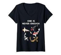Donna Koi Fish One is Never Enough Tee Maglietta con Collo a V