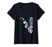 Donna Koi No Yokan e Fiori di ciliegio Maglietta con Collo a V