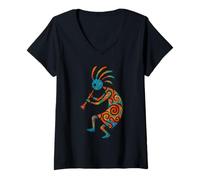 Donna Kokopelli, Deity of Fertility And Abundance Maglietta con Collo a V