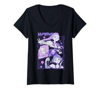 Donna KPop Demon Hunters Anime Huntrix Huntr/X Maglietta con Collo a V
