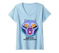 Donna KPOP Demon Hunters Cartoon Derpy Save The Date Maglietta con Collo a V