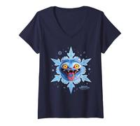 Donna KPOP Demon Hunters Christmas Derpy Snowflake Maglietta con Collo a V