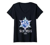 Donna KPOP Demon Hunters Christmas Slay Bells Huntrix Maglietta con Collo a V